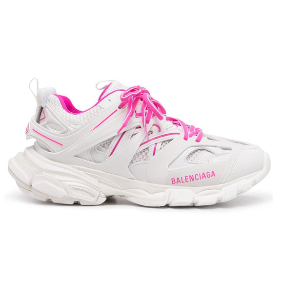 Balenciaga Track Sneaker Pink White Lace Up Tie Low Top Platform Flat Trainer 40 - Picture 1 of 12
